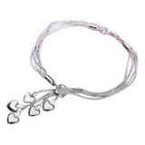 Pulsera  Lazo De Corazones Plata 925 