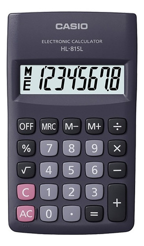 Calculadora De Bolsillo Casio Hl-815l 8 Digitos Pila Aa Color Negro