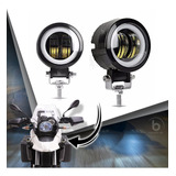 Par De Faros Auxiliares Con Luz Led Ojo De Angel Para Moto 