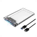 Case Para Hd Externo Transparente Notebook Sata 2.5 Usb 3.0