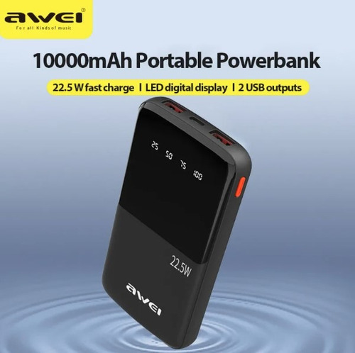 Powerbank Awei P10k Qc 22.5w