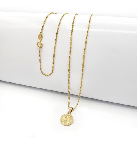 Cadena Con Medalla San Benito Oro Laminado 18k Iconic Store