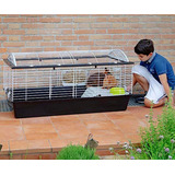 Gaiola Para Roedores Coelhos Chinchila Casita 120 - Ferplast Cor Preto