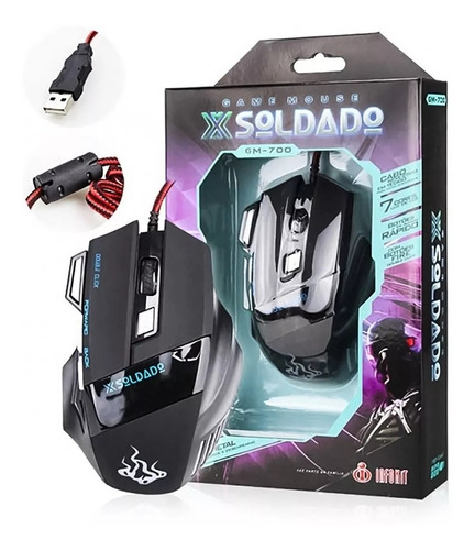 Mouse Gamer Usb Óptico 3000 Dpi 7 Botões Barato Com Garantia