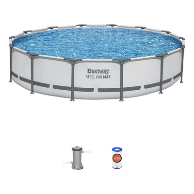 Alberca Estructural Circular Steel Pro 427cm + Bomba Bestway Color Azul Mosaico | Meses sin interés