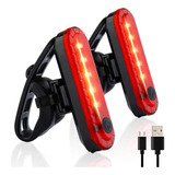 2 Luces Usb Recargable Led Estrobo Para Bicicleta 4 Modos