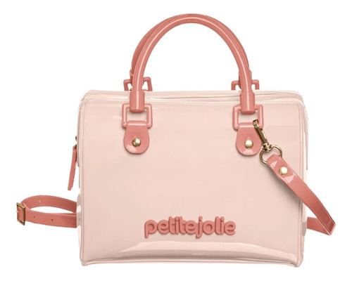 Bolsa Mão C/ Transversal Baú Petite Jolie Lana Nude Rosa