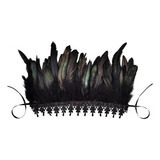 Gargantilla De Plumas Negras A La Moda, Con Diseño De 2 Piez