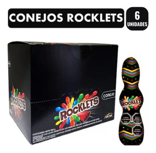 Conejos De Chocolate Rocklets - Especial Pascua (caja 6uni)