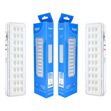 2 Luminária De Emergência 30 Leds Lampada Recarregável Elgin