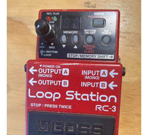 Pedal De Efecto Boss Loop Station Rc-3  Rojo