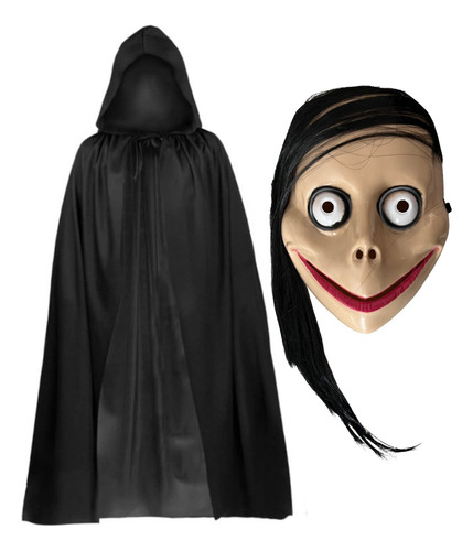 Disfraz Momo Mascara + Capa Halloween