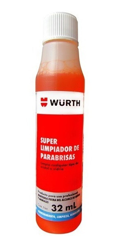 Super Limpiador Parabrisas Concentrado 32 Ml Wurth // 6 Pzas