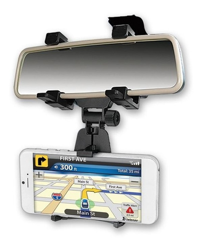 Soporte Celular Retrovisor Auto Gps Rotacion 180 Grados