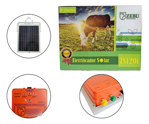 Eletrificador Solar Cerca Elétrica Rural 120km Zs120i Zebu