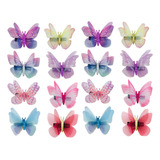 Broches Tridimensionales Con Forma De Mariposa, 16 Unidades