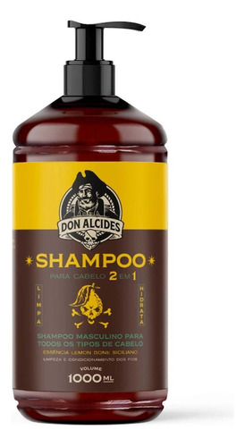  Shampoo Para Cabelo 2 Em 1 Lemon Bone 1000ml Don Alcides