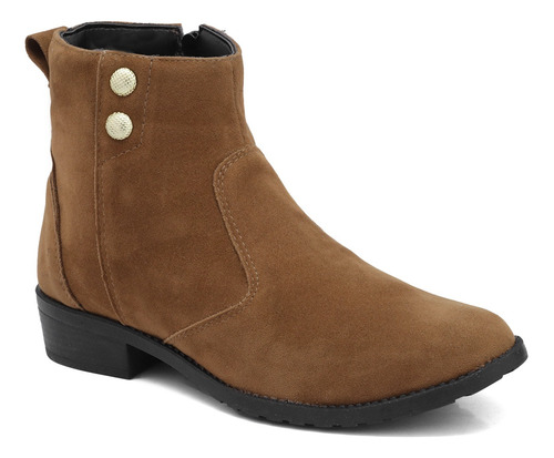 Bota Botinha Feminina Cano Curto Camurça Macia Super Oferta