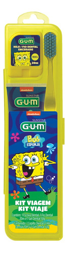 Kit Escovaçao Dental Bob Esponja Gum Infantil Escolar Escova