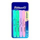 Marcatextos Pastel Pelikan 4 Resaltadores Colores Brillantes