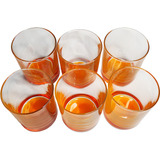 Jogos 12 Copos Whisky Caipirinha 250ml Fundo Laranja