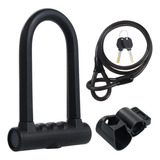 Candado Para Bicicleta De Tipo U De Seguridad Y 1.25m Cable