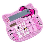 Calculadora Kitty Decorada Cristal Piedra Hello Kitty Escola Color Rosa
