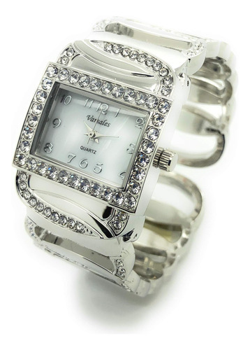 Brazalete Rectangular Con Diamantes De Imitación Para Mujer