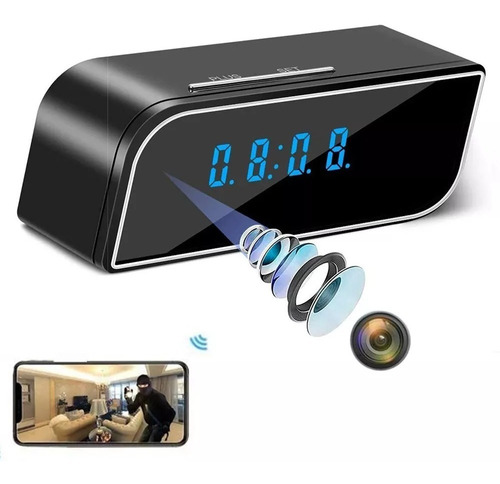 Camara De Seguridad Hd 1080p Wifi Reloj Vista En Tiempo Real