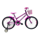 Bicicleta Infantil Aro 20 Feminina + Aro Aero + Cesta 