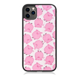 Funda Protector Para iPhone Cerditos Collage Rosa Blanco