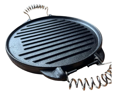 Plancha Churrasquera Redonda Fierro Fundido 32cm Grill-lisa