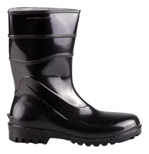 Bota Galocha Pvc Limpeza Faxina Limpar Antiderrapante Preta 