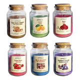 Pack 6 Velas Aromáticas 120g Frasco De Vidrio Surtidas