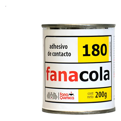 Adhesivo De Contacto Para Calzados Fana Cola 180 X 200 Gr Amarillento Trasluido Negro