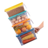 X3 Caja Organizadora Para Refrigerador Con Tapa Y Mango