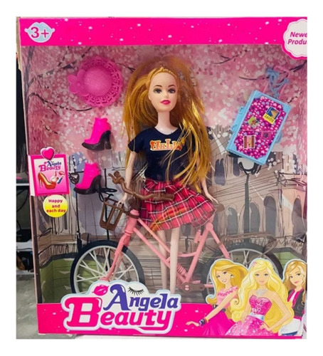 Muñeca Barbie En Bicicleta Con Casco Y Accesorios Para