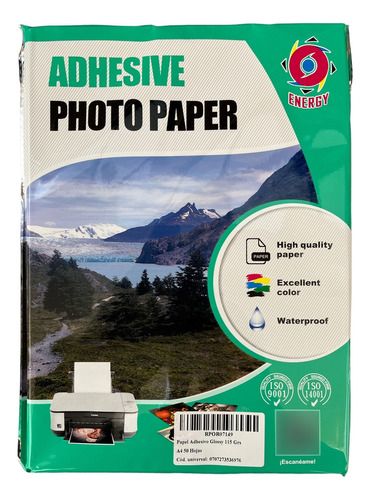 Papel  Adhesivo Glossy 115 Grs A4 50 Hojas