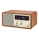 Sangean Wr-16 Am/fm Bluetooth Madera Gabinete Radio Marrón