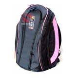 Mochila Impermeável Porta Notebook Preta C Rosa Capa Chuva M