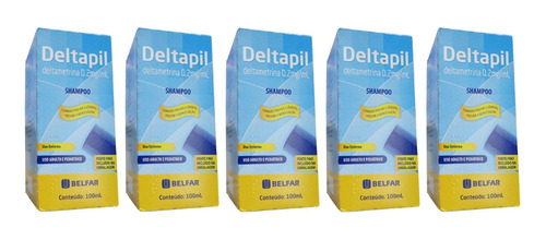 Kit 5 Shampoo Deltapil Combate Piolhos 100 Ml