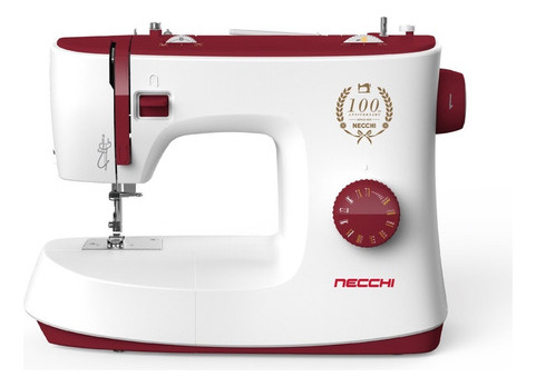 Máquina De Coser Necchi K417a Marca Italiana Desde 1919 Color Blanco/rojo