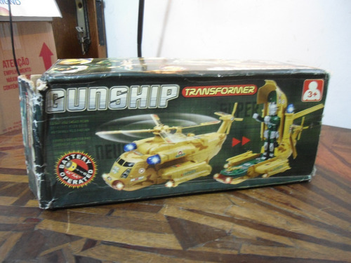 Brinquedo Anos 80- Helicoptero Gunship Transforme -no Estado