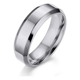 Anel Tungstênio Masculino Feminino Aço Inox Prata 4mm