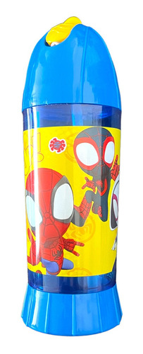 Vaso Botella Toma Jugo Con Bombilla Niño Spidy Spiderman 