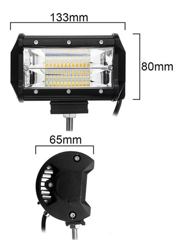 Neblinero Led Barra 72w Dual Color Espejo Auto/camioneta Foto 6