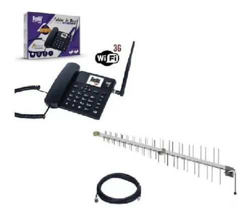 Kit Celular Rural Wi-fi Bedin + Antena Celular 15dbi + Cabo