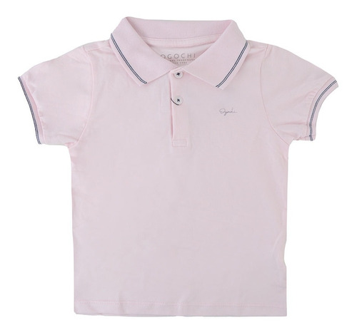 Camisa Polo Infanto Juvenil  Masculina Ogochi Slim Rosa