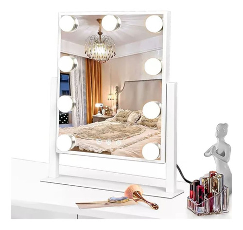 Espejo Tocador Maquillaje Hollywood Mirror 9 Led Usb 3 Modos