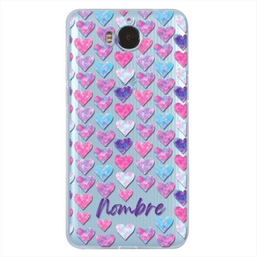 Funda Huawei Uso Rudo Corazones Personalizada Tu Nombre